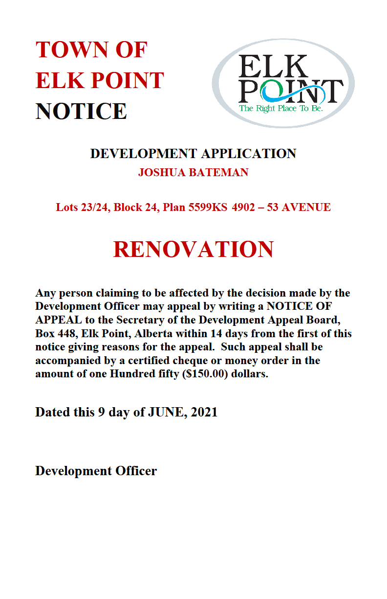 Town of Elk Point Home We're Open For Business